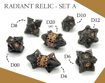 Radiant Relic Polyhedral Dice set A (Full) | Dungeons and Dragons | DND dice set | Role Playing Dice | D&D | RPG | Gift for Geeks