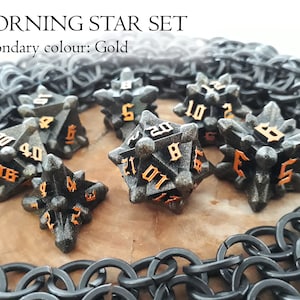 Morning Star Polyhedral Dice set (Full) | Dungeons and Dragons | DND dice set | Role Playing Dice | D&D | RPG | Gift for Geeks image 1