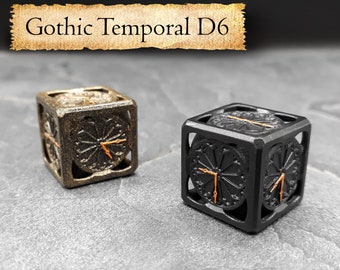 D6 | from the Gothic Temporal Set | Dungeons and Dragons | DND dice set | Role Playing Dice | D&D | RPG | Gift for Geeks