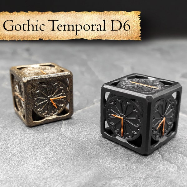 D6 | from the Gothic Temporal Set | Dungeons and Dragons | DND dice set | Role Playing Dice | D&D | RPG | Gift for Geeks