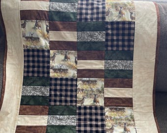 Deer Crib Quilt: Hunting Theme Baby Toddler Quilt