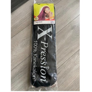 X-pression Hair Braids Braiding Extension Wine Dark Red Burgundy Jet Black 1B Black Super Braid Jumbo 2in1 Pack