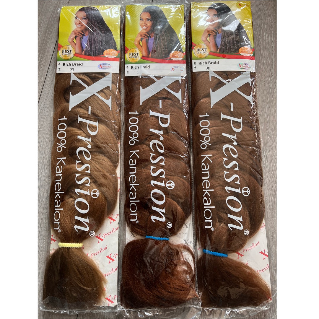Xpression Hair Braids Braiding Extension Dark Ginger Light Auburn Black Dark Brown Medium Ash