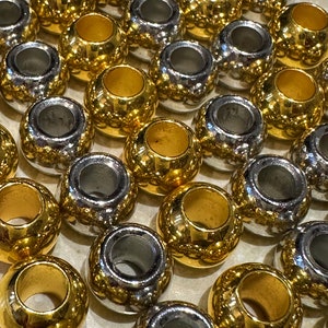 40 stuks zilver goud braamkralen hair extensions middellange gat kraal voor vlechten dreadlocks kunst, ambacht en design haar sieraden accessoires