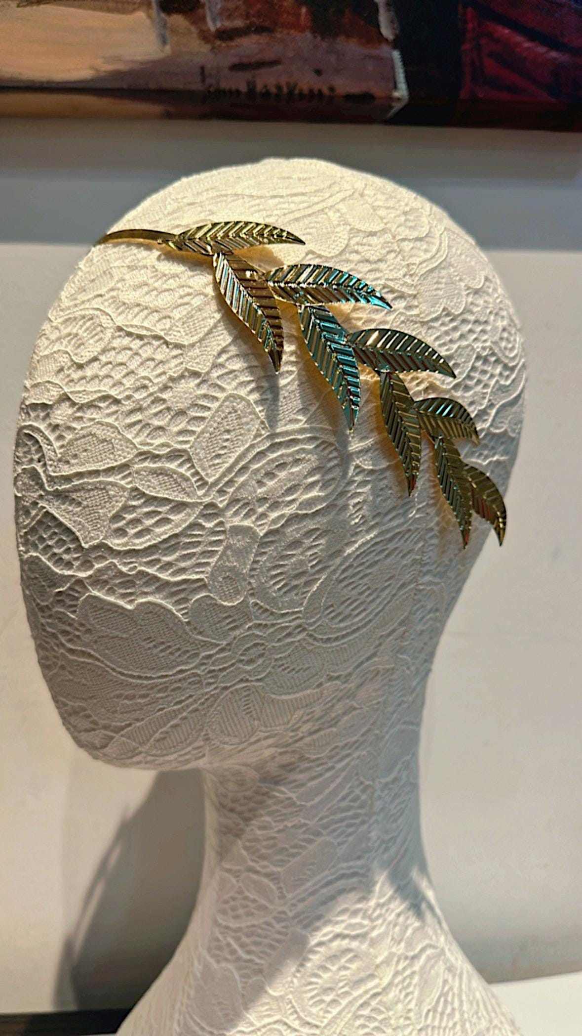 ゴールドのヘッドバンドクラウン、ギリシャ風ウェディングヘア