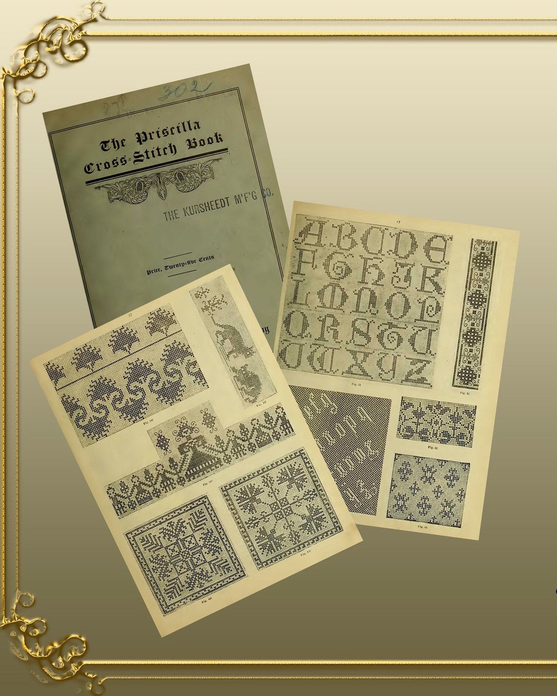 Antique Cross stitch book downloadable Etsy