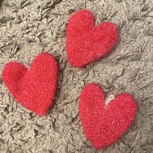 Pink heart Scrubber, Crochet Reusable Dish cloth, Dish Scrubby, Dish Scrubbers, Handmade Eocfriendly, Cleaning Scrubby