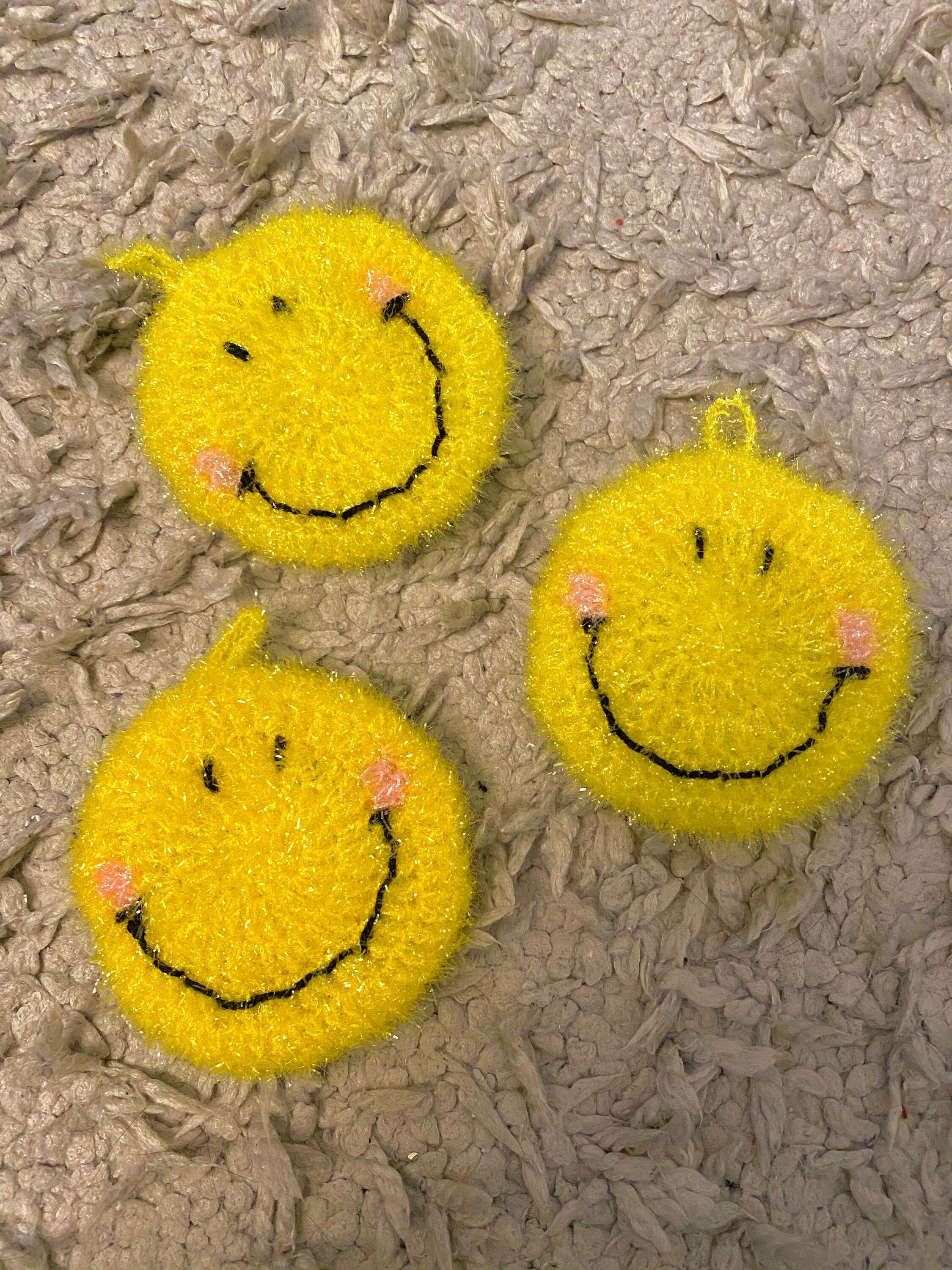 Smiley Scrubby, Scrubber, Crochet Reusable Dish Cloth, Dish Scrubby ...