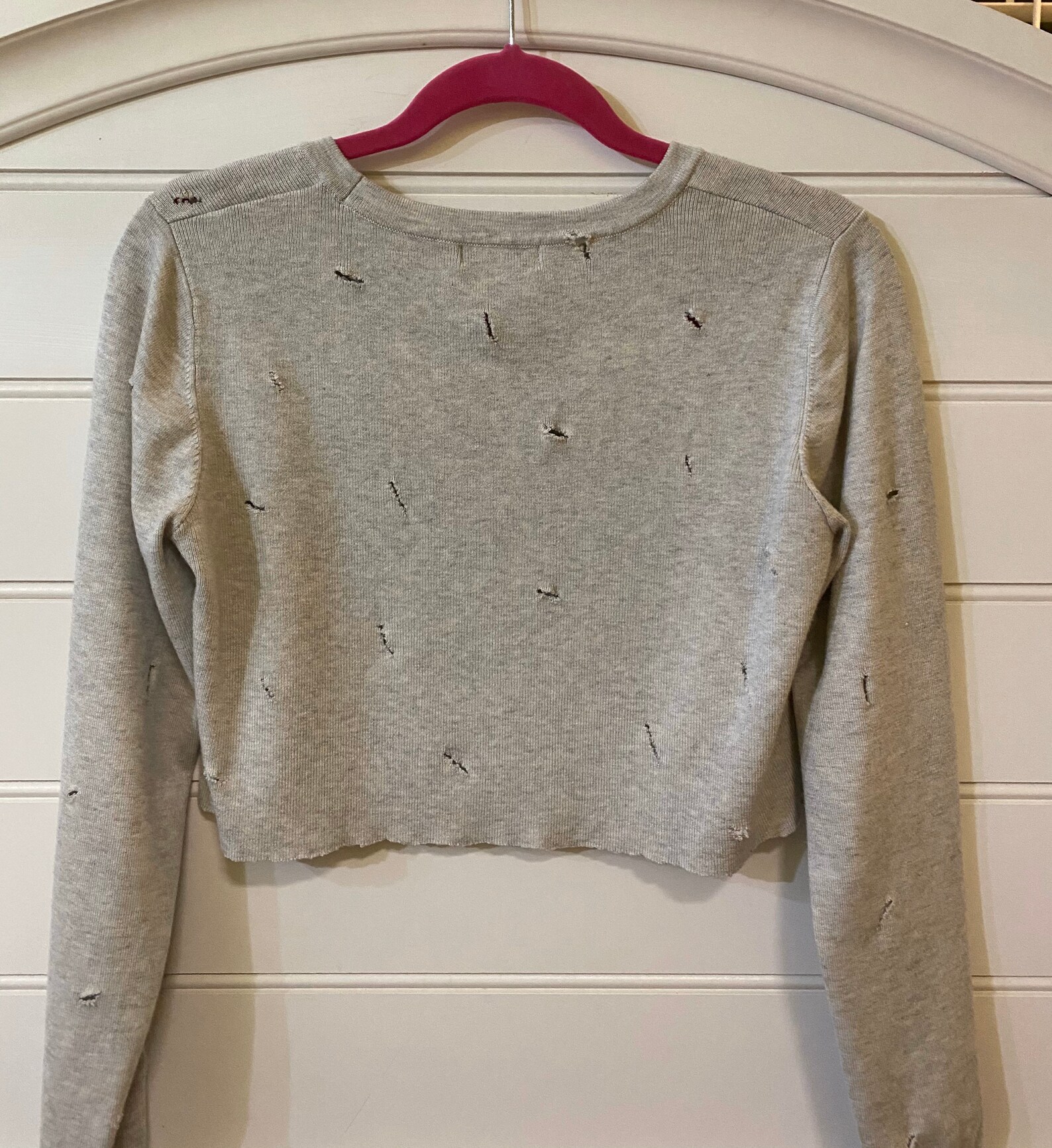 destroyed cropped sweater