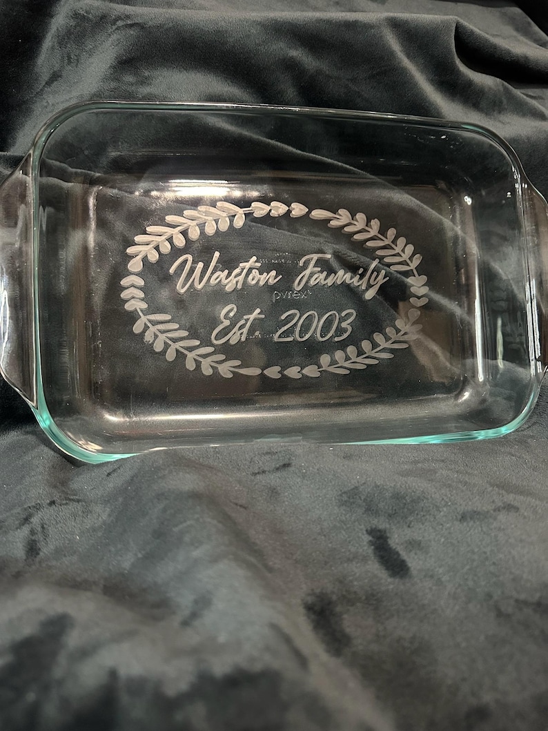 Etched Glass Baking Dish - Etsy