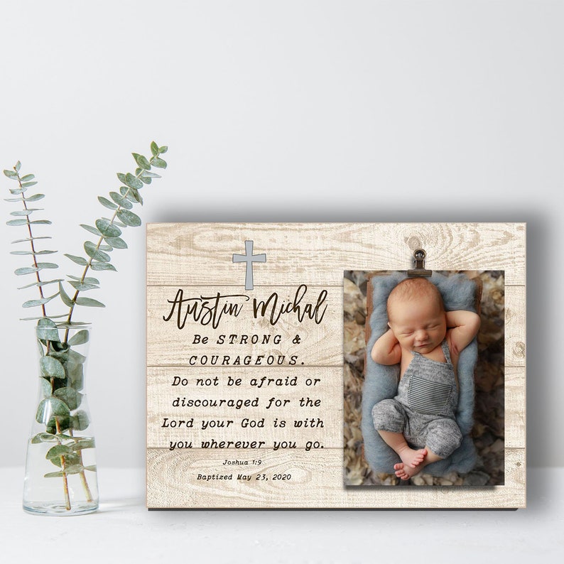 Personalized Baptism Frame, Baptism Gift Boy, Personalized Gift from Godparents Godmother Godfather, Goddaughter Gift, Baptism Keepsake 