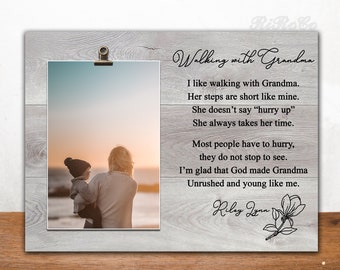 Mother's Day gift for Grandma, Walking with Grandma , Personalized frame for grammie, Grandma Picture frame, Gift for Grandmother