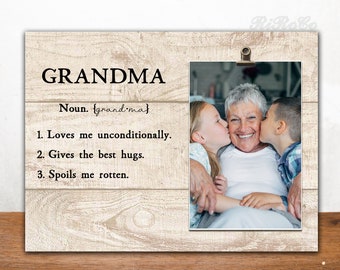 Definition of Grandma photo frame, personalized clip frame, Mother's Day gift for grandma.