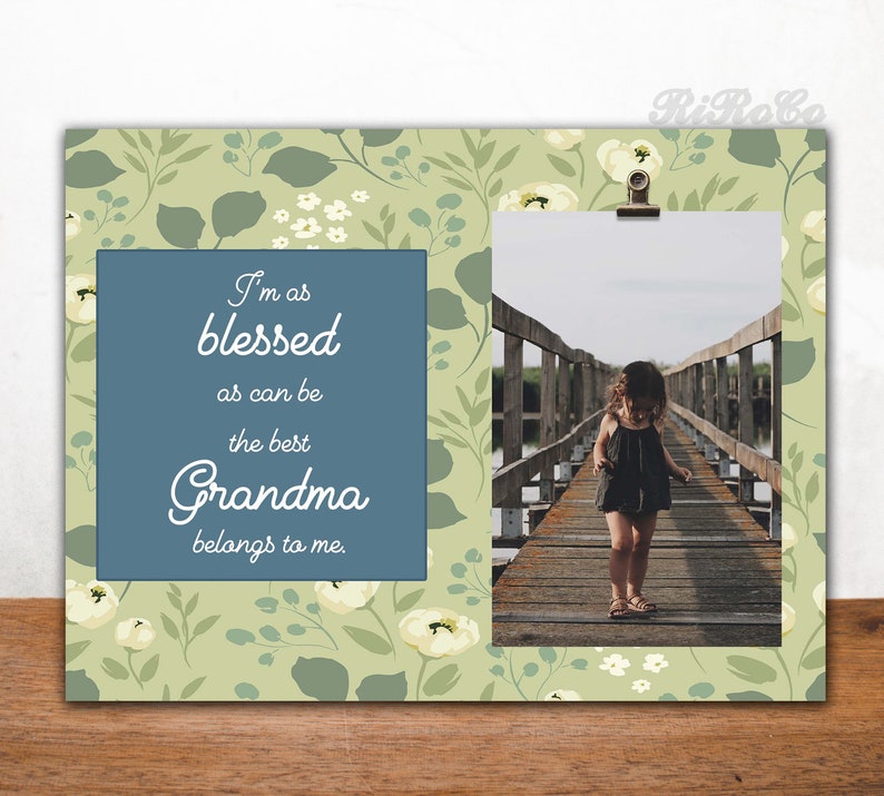 Mother's Day gift for Grandma, I'm as Blessed as can be the best Grandma in the World Belongs to me , Personalized frame for Gramma image 1