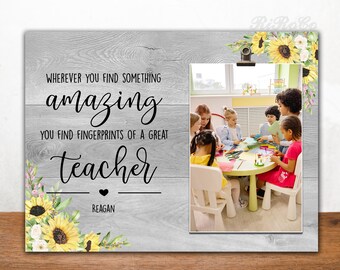 Gifts for teacher, teacher appreciation frame, personalized mentor photo, class photo frame