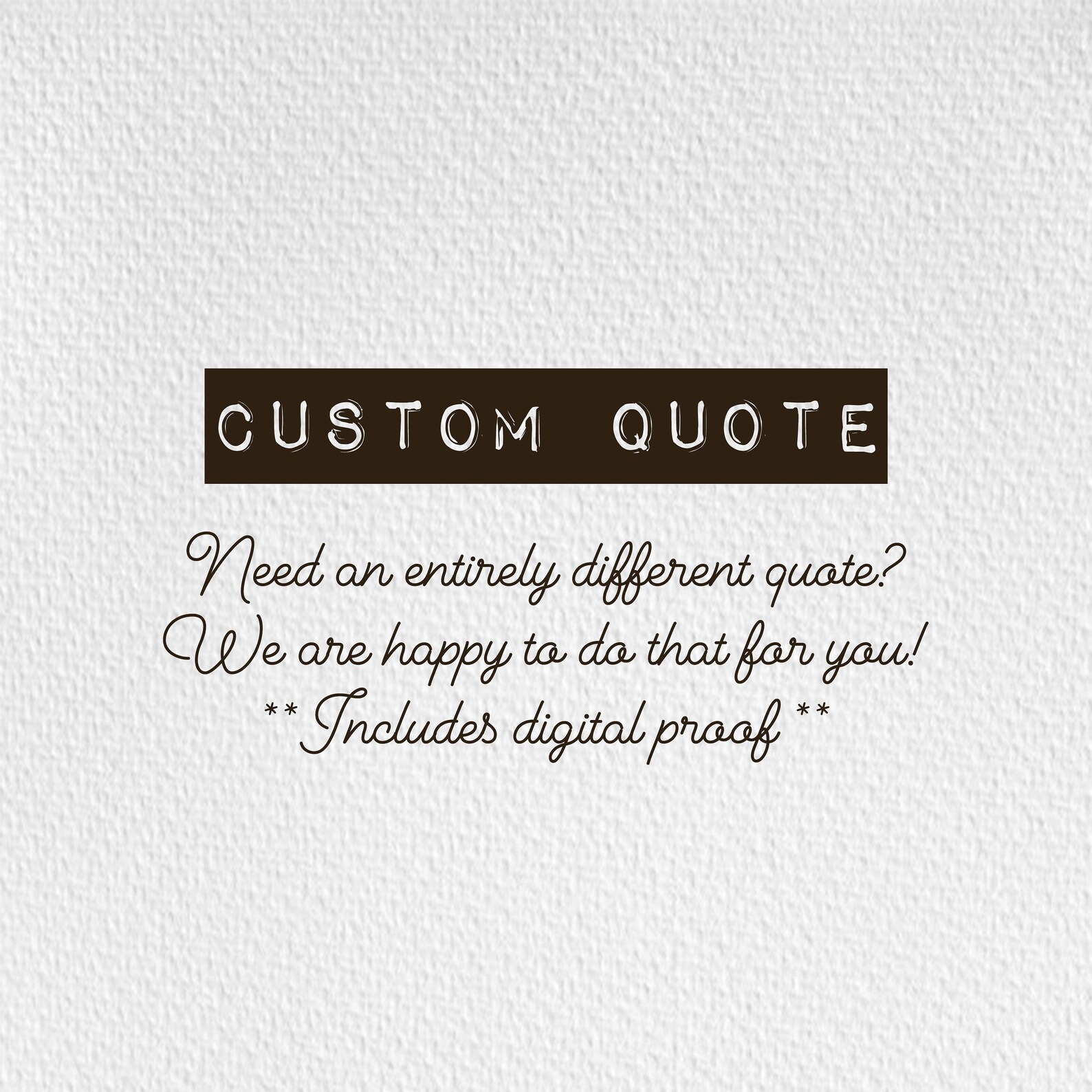 CUSTOM QUOTE Etsy