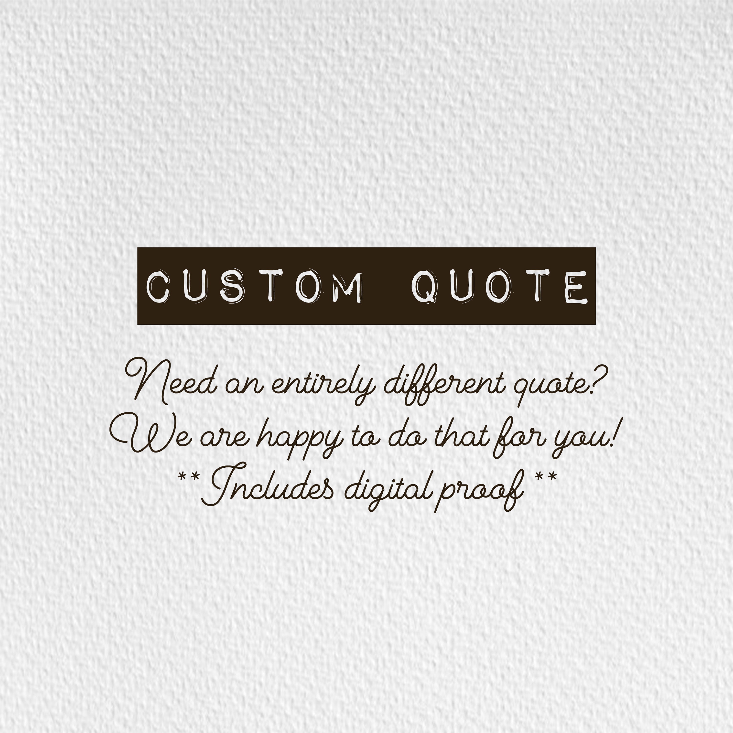 CUSTOM QUOTE Etsy