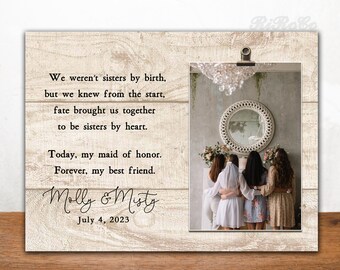 Wedding gift for sister | Maid of Honor Frame Best Friend | Frame from bride | Bridesmaid Gift Ideas | Wedding party picture