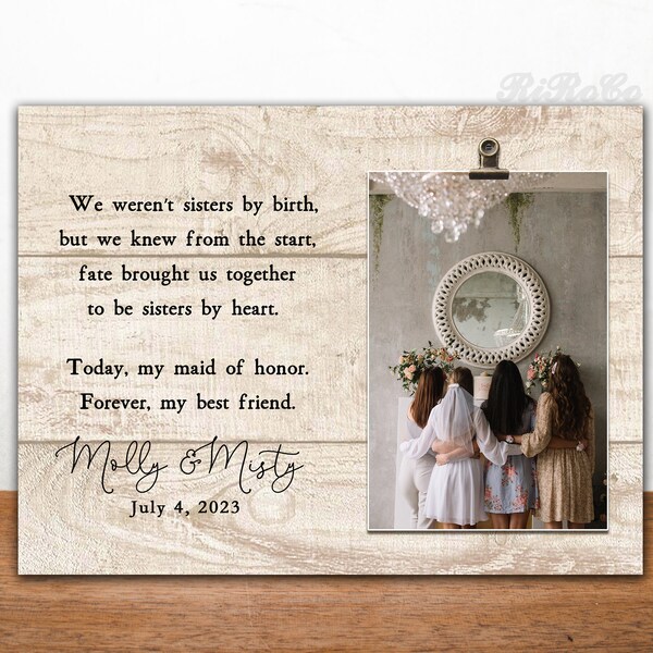 Wedding gift for sister | Maid of Honor Frame Best Friend | Frame from bride | Bridesmaid Gift Ideas | Wedding party picture