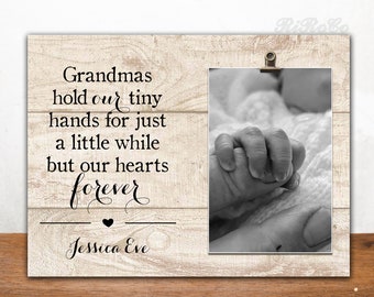 GRANDMA GIFTS, Mother's Day gift for Grandma, Hold our hands, In our hearts forever , Personalized frame for gramma, Gift for Grandmother