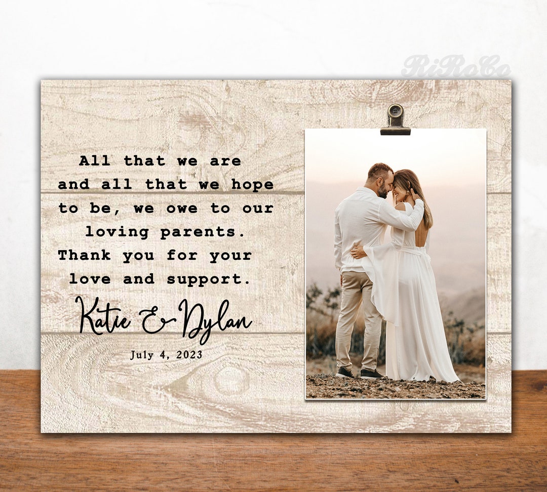 Personalized Parents Wedding Gift Picture Frame 10.5x8 Inches Etsy