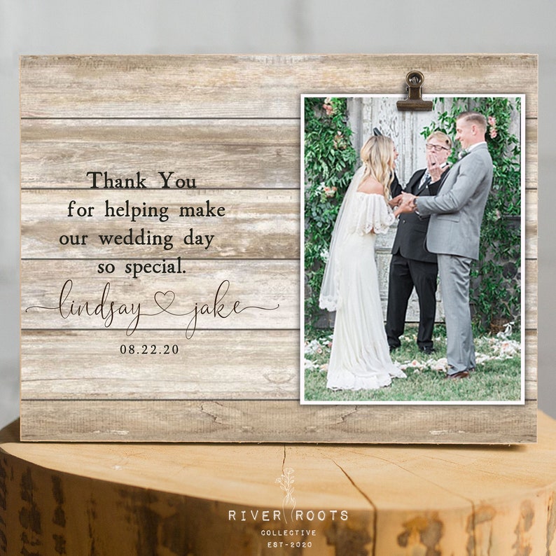 Personalized Wedding Officiant Gift Thank You Picture Frame Etsy