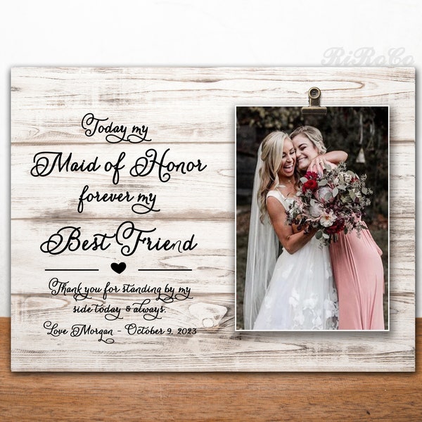 Wedding gift for sister | Maid of Honor Frame Best Friend | Frame from bride | Bridesmaid Gift Ideas | Wedding party picture