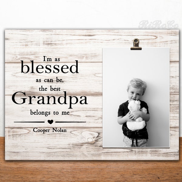 Grandpa Gift, Personalized Present from grandkids, Father's day picture Frame,  Papa Birthday photo