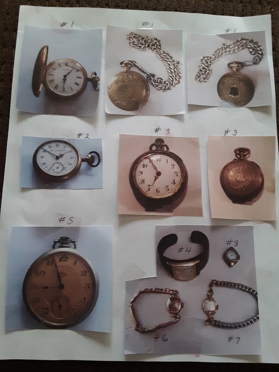 8 Vintage/Antique Pocket and Wrist Watches Gem