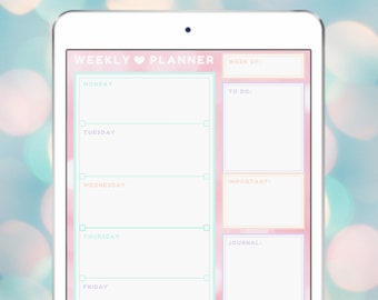 Dreamy Weekly Planner, Weekly Planner, Digital Weekly Planner, Digital Planner, Digital Planner iPad, Pastel Planner, Digital Planning, PDF