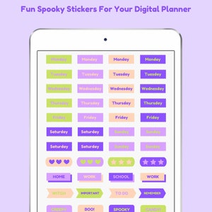 Spooky Digital Stickers, Halloween Digital Stickers, Pre Cropped Stickers, PNG, PDF, Digital Planning