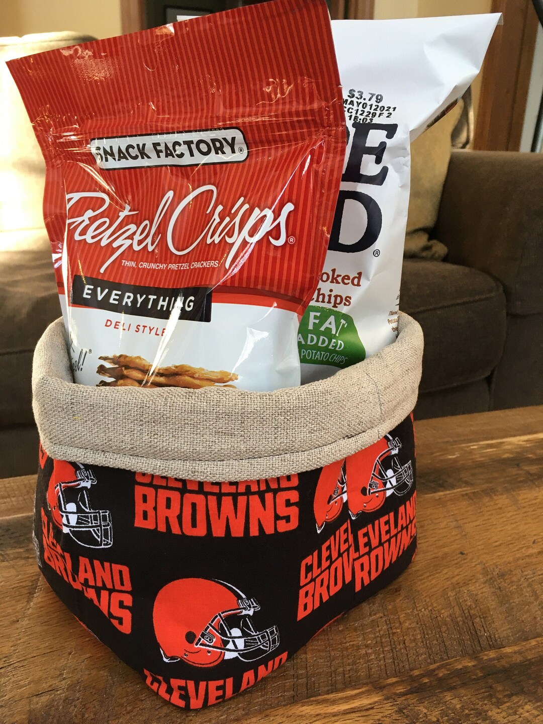 Cleveland Browns Fabric Bin Large, Fabric Basket Organizer, Fabric Pot