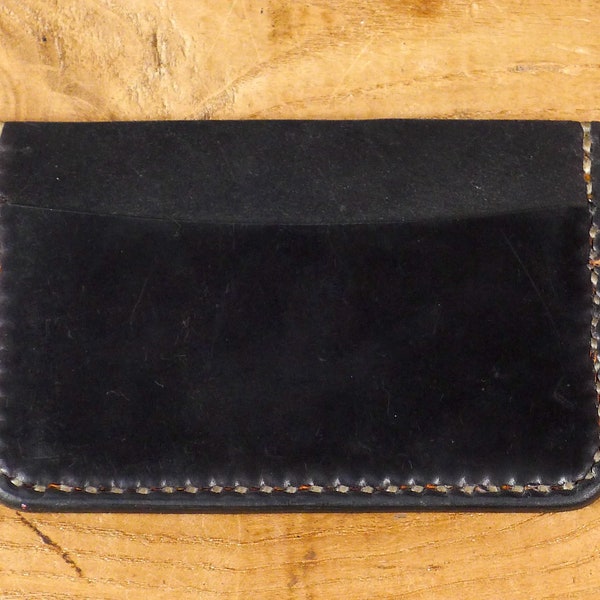Juilan Imre Hand Crafted Black Horween Cordovan Minimalist wallet, Credit card holder, card holder Mens & Womens