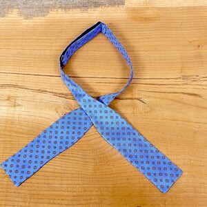 Grahame Fowler Hand Blocked Madder  Print Blue & Orange  Bow Tie