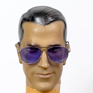 Vintage Italian Aviator Sunglasses Blue Lenses