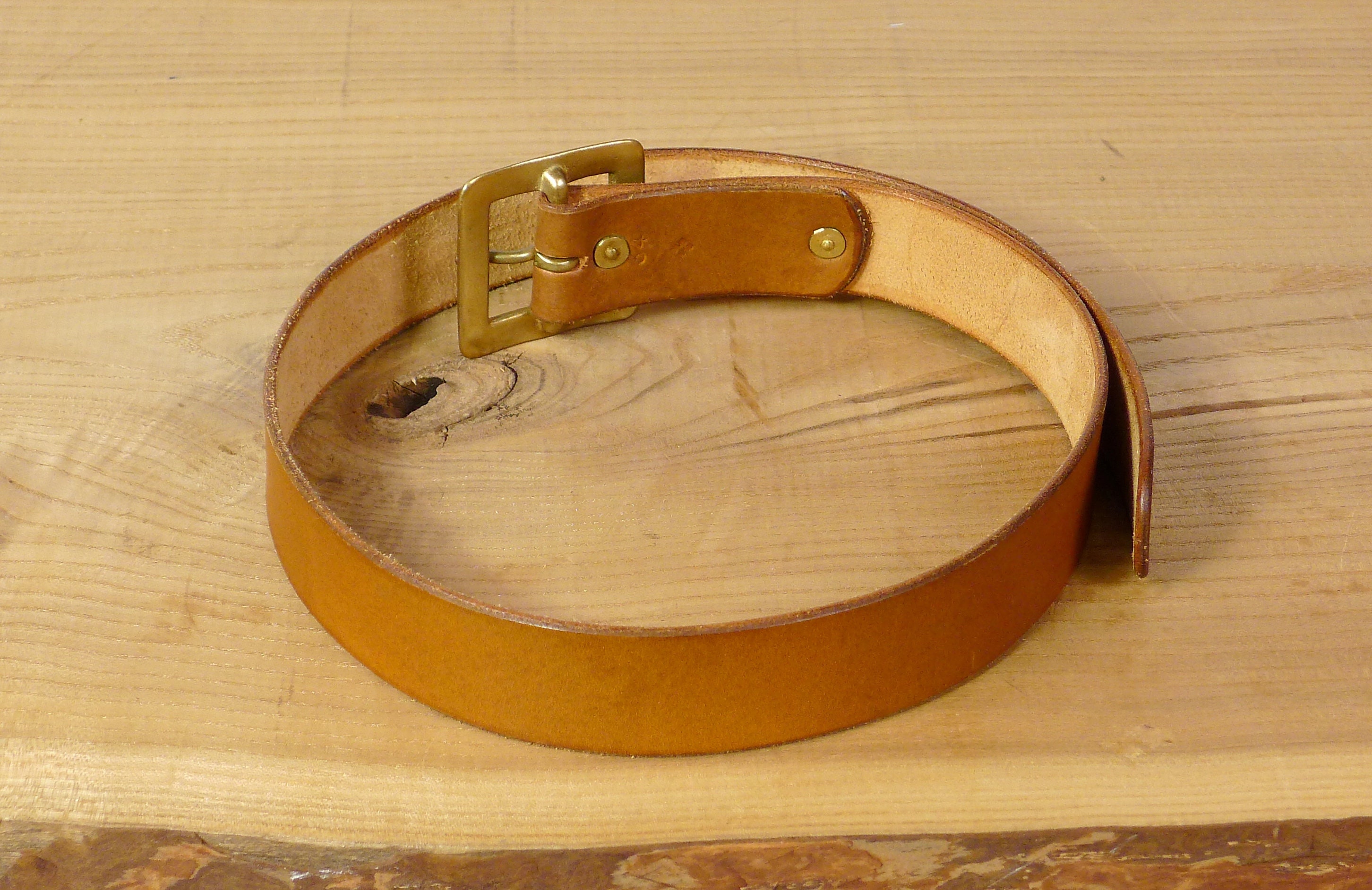 IMRIE LEATHER BELT Black Belt - Brass Double Prong Buckle – Imrie Industries main image 4