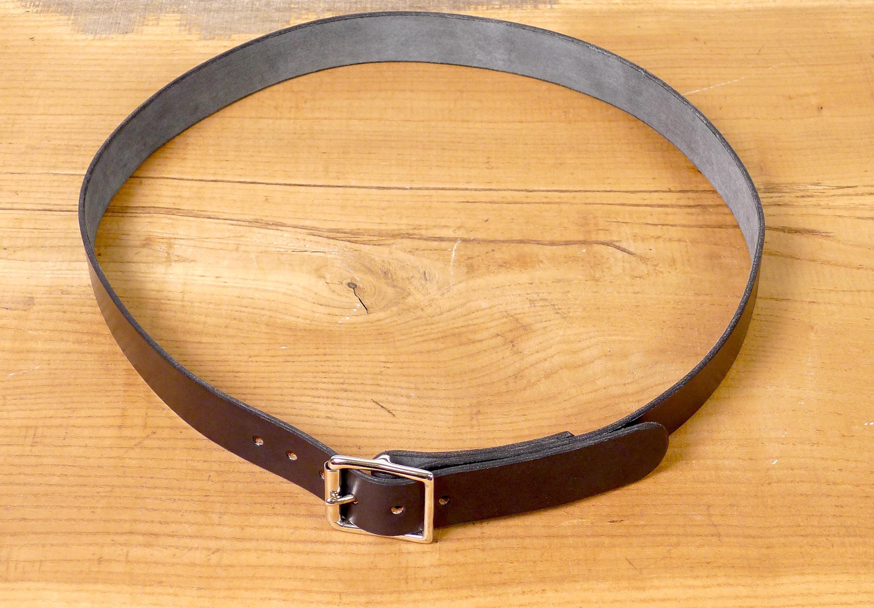 IMRIE LEATHER BELT Black Belt - Brass Double Prong Buckle – Imrie Industries main image 2