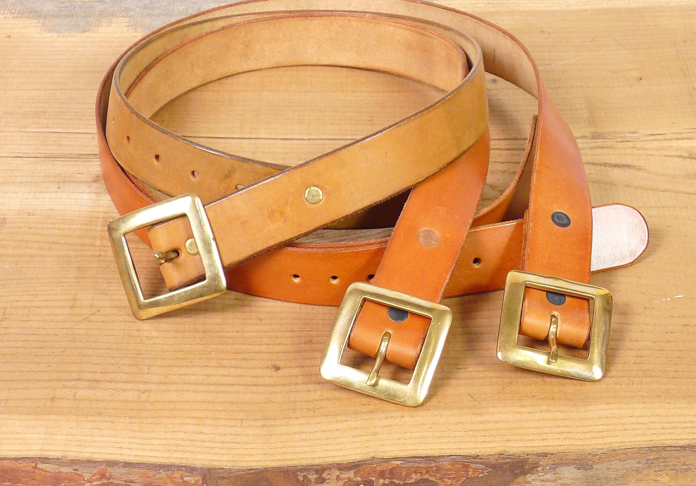 Julian Imrie Russet Colored Leather Hand Made Leather Calf Belt With Brass Buckle # 121