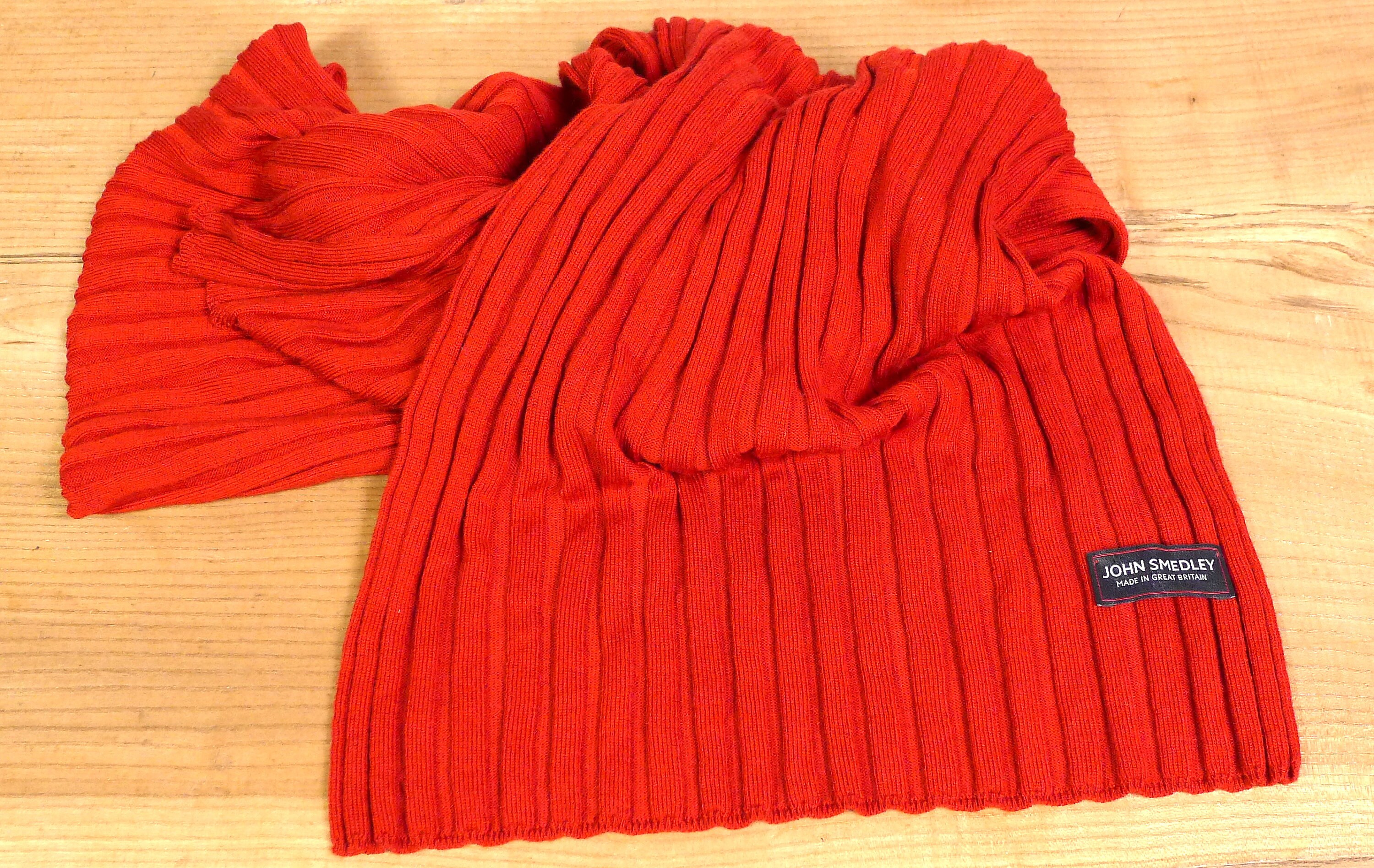 JOHN SMEDLEY Stark ribbed cashmere-blend scarf | Harvey Nichols