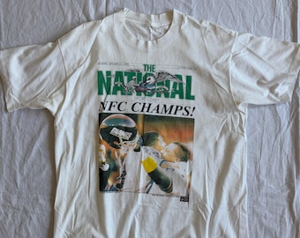 Vintage 1991 New York Giants NFC Champs T Shirt Single Stitch The National Sports Daily Newspaper Graphic Tee Super Bowl XXV Era Size XL
