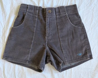 Vintage 80s Ocean Pacific Corduroy Shorts | Gray OP Sunwear Surf Shorts | Retro 70s Skater Beach Walk Shorts | High Waisted Cotton Wale