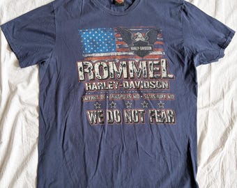 Vintage Rommel Harley-Davidson Smyrna DE Biker T-Shirt, 100% Cotton Graphic Tee