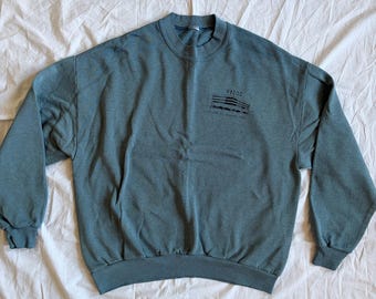 Vintage 90s Wilkes-Barre Data Operations Center Crewneck | WBDOC Teal Sweatshirt | Retro Industrial Corporate Core | Boxy NEPA Tech Apparel