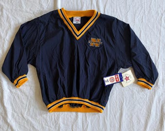 Vintage US Naval Academy Kids Windbreaker New With Tags Size 5/6 Deadstock 80s 90s Lil Fan Midshipmen V Neck Pullover Jacket Made in USA