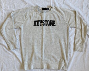 Vintage 90s Keystone College Terry Cloth Sweatshirt | Pennant Sportswear | Retro Sweatshirt | Size M