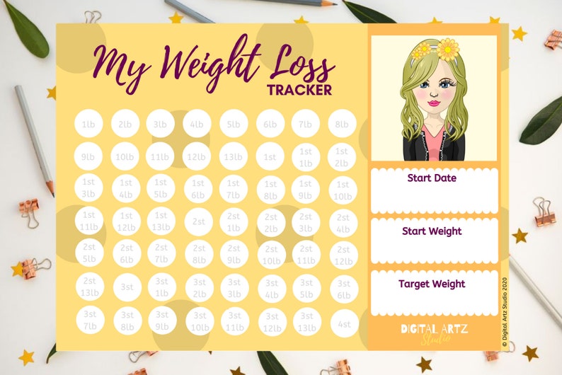 Printable Downloadable Weight Loss Chart Slimming World Weight Watchers