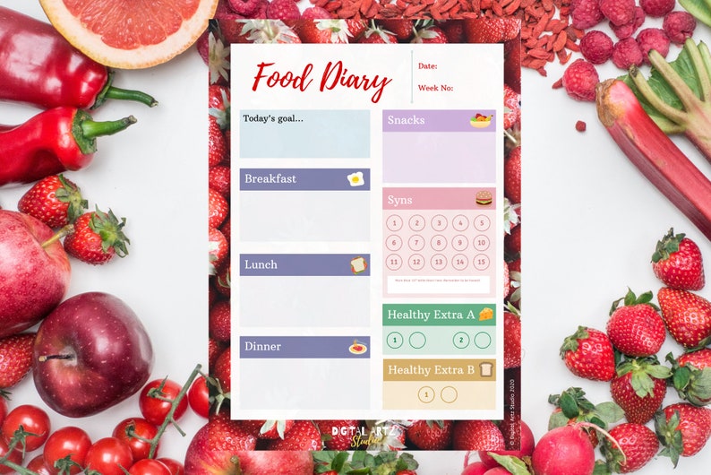 Downloadable Slimming World Food Diary Printable