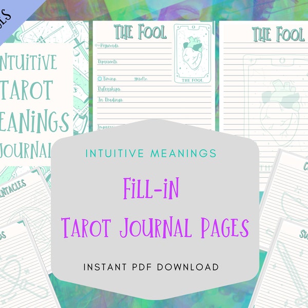 Tarot Journal Printable - Etsy