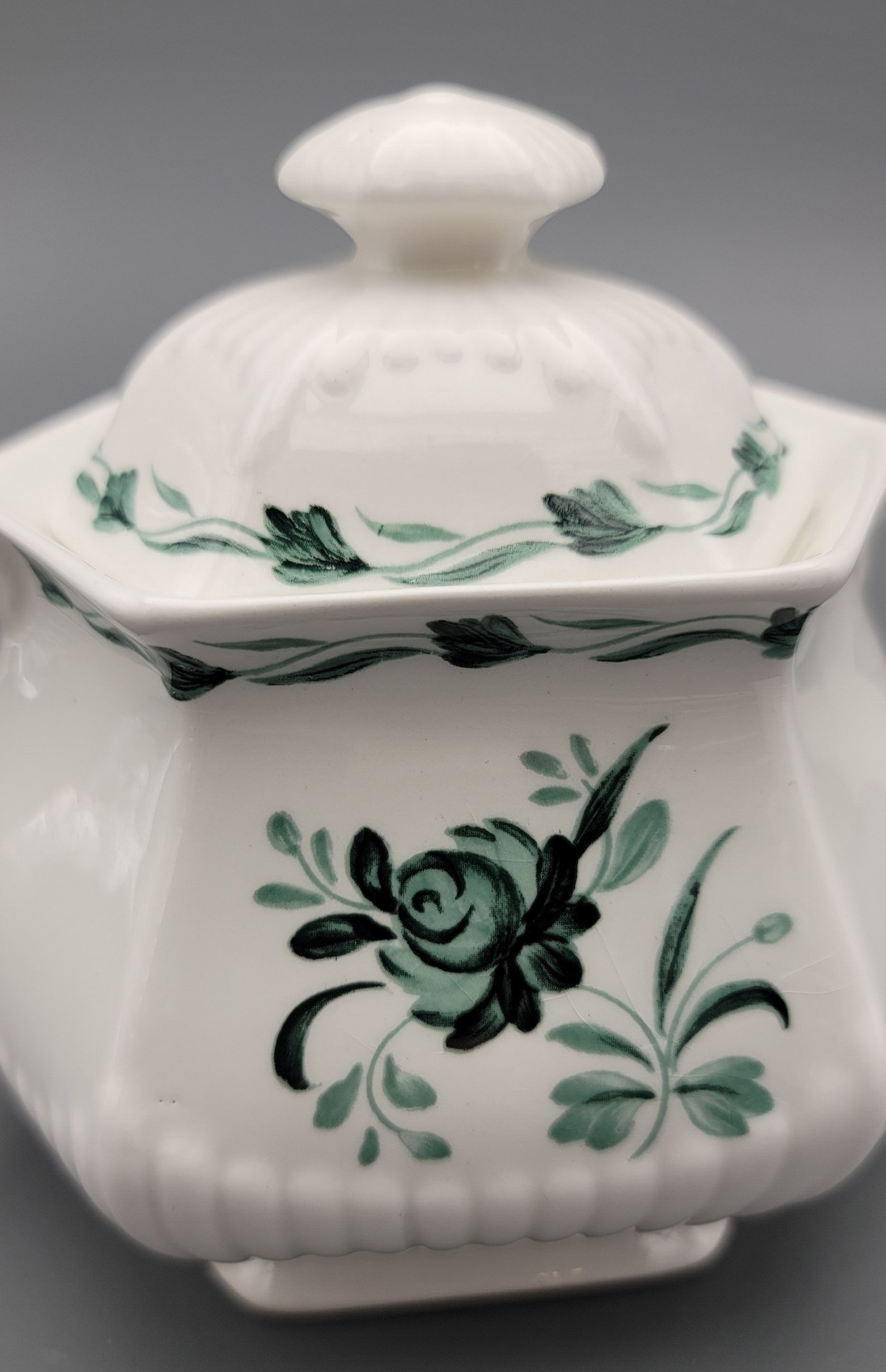 Large Ironstone Adams Pottery Sugar Bowl With Lid Two Handle Etsy