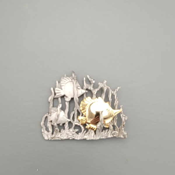 Ultra crafts , silver and gold tone brooch